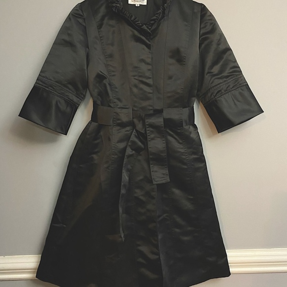 Black Satin Okasyon Coat or Dress NWOT